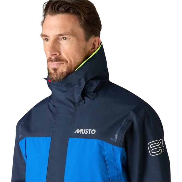 2024 Musto Mens BR1 Channel Sailing Jacket 82399 - Aruba Blue / Navy